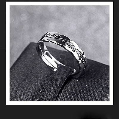 Dragon Pattern 201 Stainless Steel Finger Rings for Men FS-WG77ECB-01-1