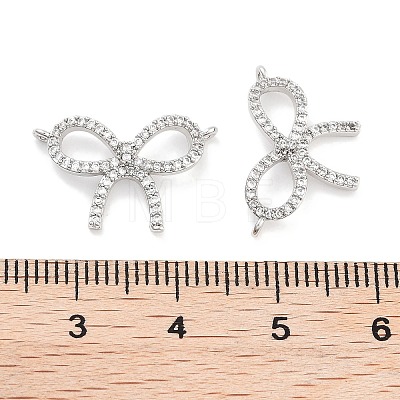 Brass Micro Pave Clear Cubic Zirconia Connector Charms KK-P271-36P-1