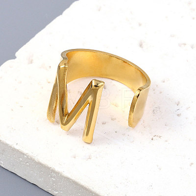 Vacuum Plating 201 Stainless Steel Cuff Rings RJEW-Z032-01G-M-1