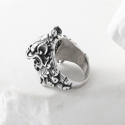 Punk Style 304 Stainless Steel Dragon Finger Rings for Men UN0454-4-1