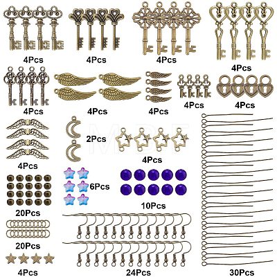 SUNNYCLUE Skeleton Key Dangle Earrings DIY Making Kit DIY-SC0017-67-1