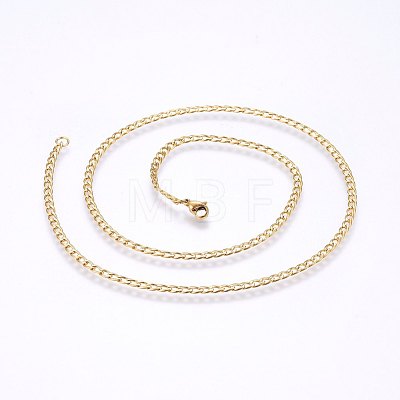 304 Stainless Steel Curb Chain Necklaces MAK-L015-30B-1