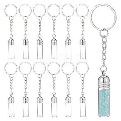 12Pcs Glass Bottle Keychain KEYC-UN00022-1