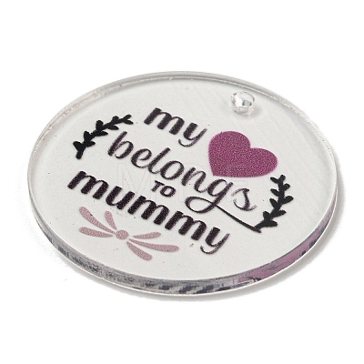 Mother's Day Opaque Acrylic Pendants BACR-C001-02B-1