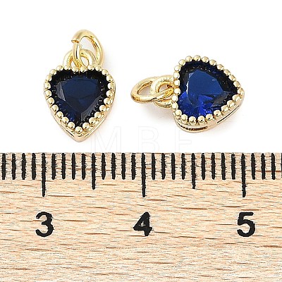 Real 18K Gold Plated Brass Inlaid Cubic Zirconia Charms ZIRC-L100-074G-01-1