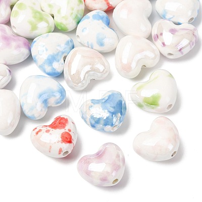 26Pcs 5 Colors Glazed Porcelain Beads PORC-FS0001-33-1