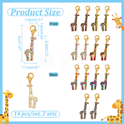 Giraffe Pendant Stitch Markers HJEW-AB00299-1