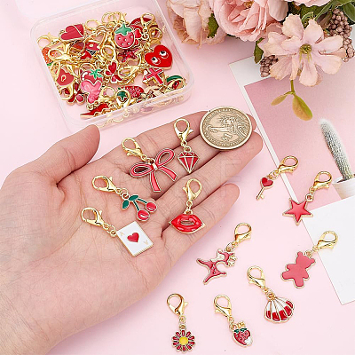 40Pcs Alloy Enamel Shoes Charms HJEW-PH02499-1