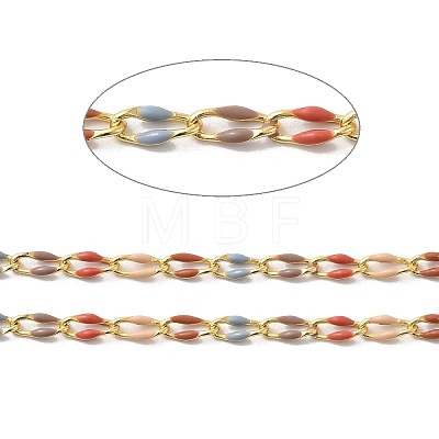 Brass Enamel Curb Chains CHC-C003-13G-19-1