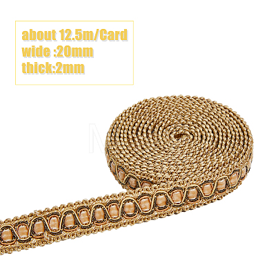 Polyester Braided Lace Trim OCOR-WH0079-71B-1