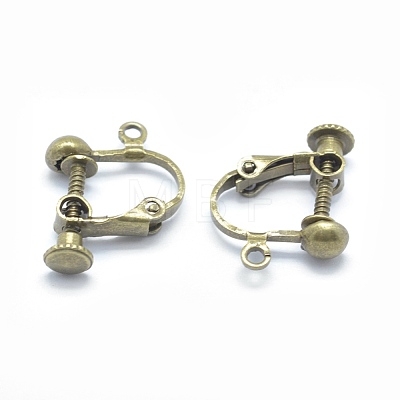Brass Screw On Clip-on Earring Findings KK-L164-01AB-NF-1