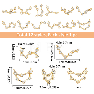 Brass Micro Clear Cubic Zirconia Pendants ZIRC-SC0001-06-1