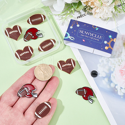 9Pcs 3 Styles Rugby Sports Enamel Pins JEWB-SC0001-99-1