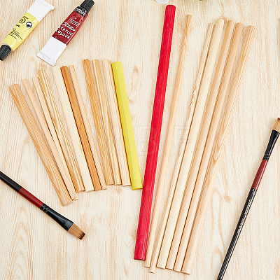 BENECREAT 8 Styles Wood Craft Sticks WOOD-BC0001-12-1