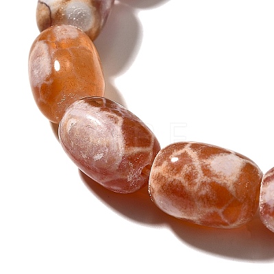 Natural Fire Crackle Agate(Dyed & Heated) Beads Strands G-H091-C03-01-1