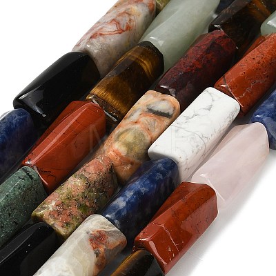 Natural Mixed Gemstone Beads Strands G-C220-A01-9x20mm-1