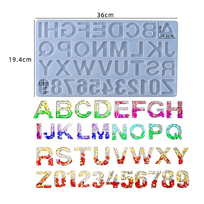 Letter A~Z & Number 0~9 DIY Silicone Molds DIY-YWC0004-12-1