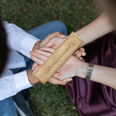 Rectangle Wooden Pregnancy Test Keepsake Box with Slide Cover CON-WH0102-005-1