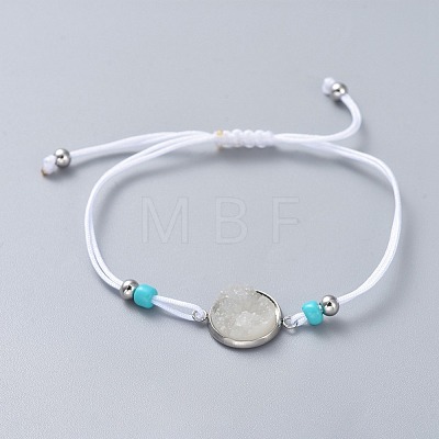 Adjustable Nylon Thread Braided Beads Bracelets BJEW-JB04440-1