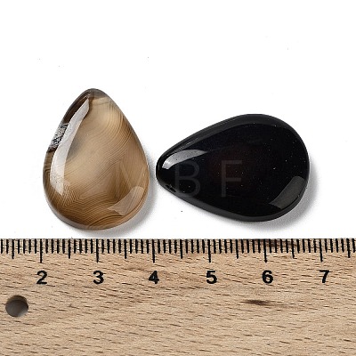 Dyed & Heated Natural Black Agate Pendants G-G065-03B-1