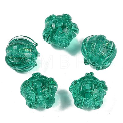 Handmade Gold Foil Lampwork Glass Beads FOIL-K003-03F-1