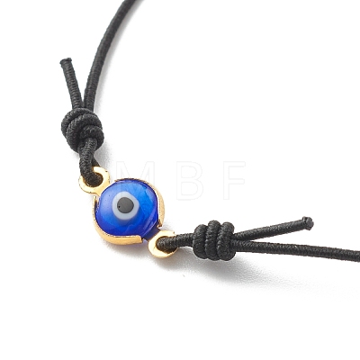 Adjustable Handmade Evil Eye Lampwork Link Bracelets BJEW-JB06689-1