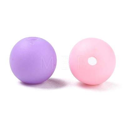 Rubberized Style Imitated Silicone Acrylic Beads MACR-T048-01C-14-1