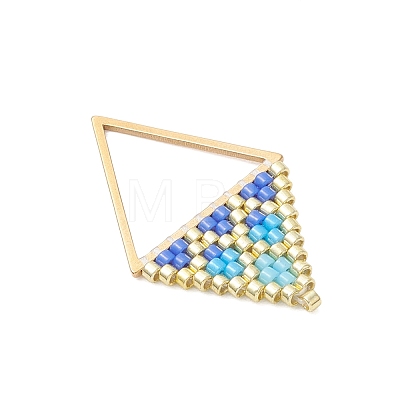 MIYUKI Glass Seed Beaded Rhombus Pendants PALLOY-MZ01175-01-1