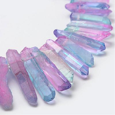 Electroplate Natural Quartz Crystal Beads Strands G-F462-01D-1