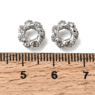 Brass Micro Pave Clear Cubic Zirconia Beads KK-K427-02C-P-1