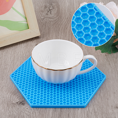 Gorgecraft 4Pcs 4 Colors Honeycomb Pattern Silicone Hot Pads AJEW-GF0008-33B-1