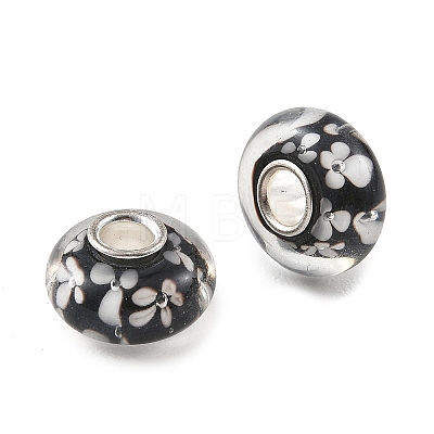 Lampwork & Brass Core European Beads LAMP-P019-01P-08-1