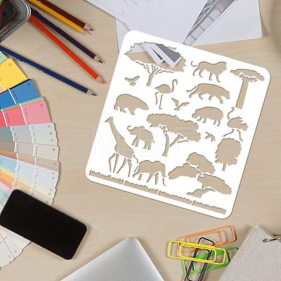 Plastic Reusable Drawing Painting Stencils Templates DIY-WH0172-921-1