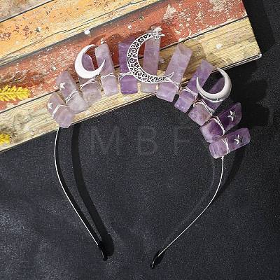 Natural Amethyst Hair Bands PW-WG70490-04-1