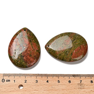 Natural Unakite Pendants G-Z088-02E-1