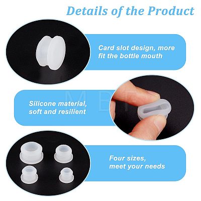 Gorgecraft 24Pcs 4 Style Silicone Bottle Seal Plug AJEW-GF0005-95-1