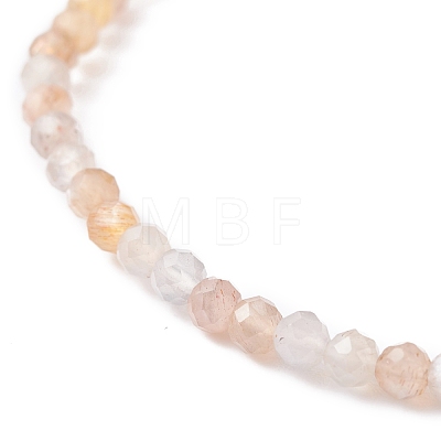 3mm Natural Moonstone Beads Stretch Bracelet for Girl Women BJEW-JB07284-02-1