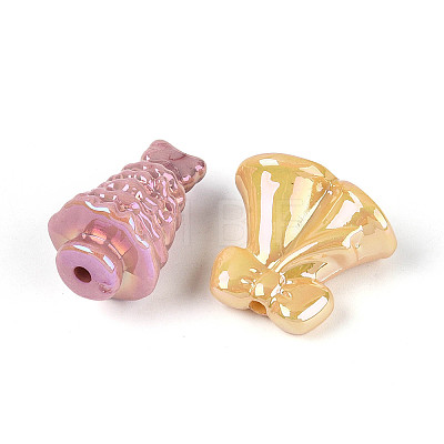 UV Plating Opaque Acrylic Beads TACR-T017-94M-1