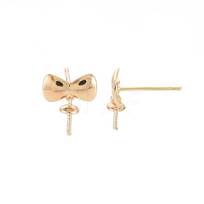 Brass Stud Earring Findings KK-S364-044-1