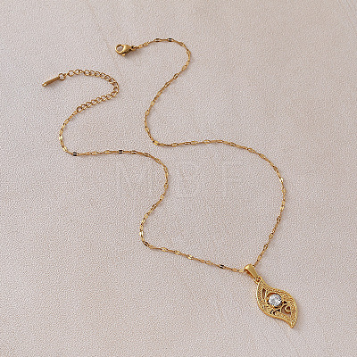 Vintage 304 Stainless Steel Glass Hollow Leaf Pendant Necklaces for Women Men MX3946-1