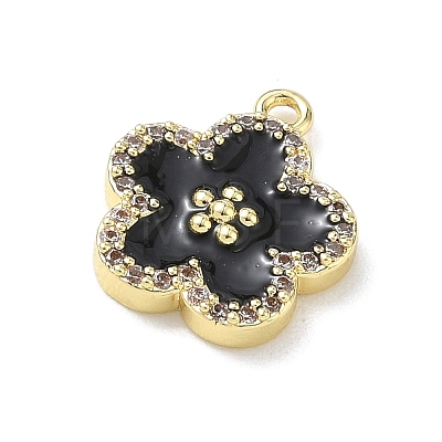 Brass Micro Pave Clear Cubic Zirconia and Enamel Pendants KK-A300-18B-1