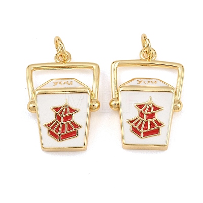 Brass Enamel Pendants KK-L275-08G-1