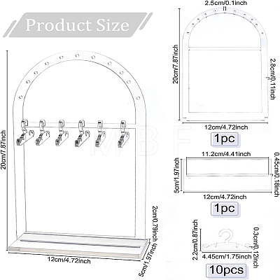 Transparent Acrylic Earring Display Stands ODIS-WH0025-62-1