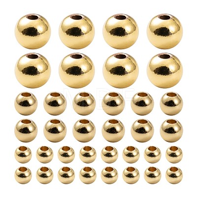 120Pcs 3 Size Rack Plating and Vacuum Plating Brass Round Spacer Beads Set KK-LS0001-11G-1