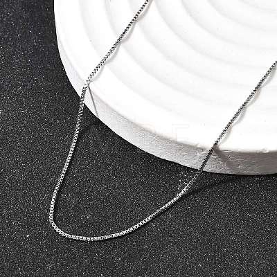 0.8MM Brass Box Chain Necklaces NJEW-G341-02P-1