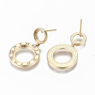 Brass Stud Earring Findings KK-S356-138G-NF-1