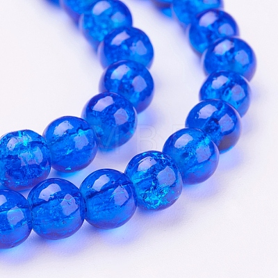 Spray Painted Crackle Glass Beads Strands CCG-Q001-6mm-14-1
