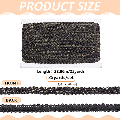 Polyester Braided Lace Trim OCOR-WH0110-14C-1