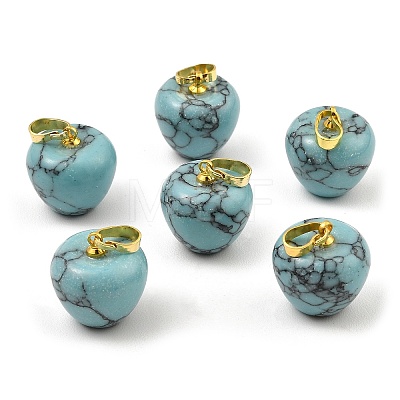  Synthetic Turquoise Teacher Apple Charms G-Z022-02F-G-1