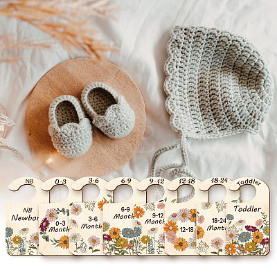 Wood Baby Closet Size Dividers AJEW-WH0353-014-1